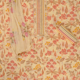 Macroon Yellow Cotton Unstitched Suit Set