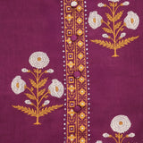 Maghony Wine Cotton Unstitched Suit Set