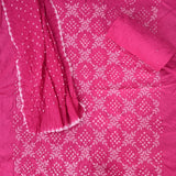 Magnite Pink Bandhani Cotton Suit Set