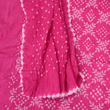 Magnite Pink Bandhani Cotton Suit Set