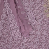 Mauve Chikankari Georgette Unstitched Salwar Suit