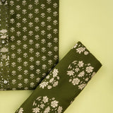 Mehandi Bagru Print Cotton Unstitched Suit Set