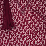 Merlot Red Silk Unstitched Salwar Unstitched Suit