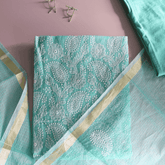 Mermaid Green Kota Doriya Unstitched Suit Set