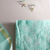 Mermaid Green Kota Doriya Unstitched Suit Set