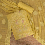 Minion Yellow Gorgette Unstitched Salwar Suit