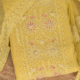 Minion Yellow Gorgette Unstitched Salwar Suit