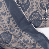 Mink Grey Ajrak Print Cotton Unstitched Suit Set