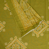 Moss Mehandi Bandhani Cotton Unstitched Suit Set