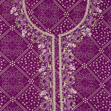 Mulberry Purple Cotton Unstitched Suit Set