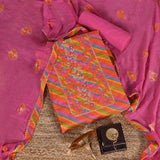 Multi Leheriya Cotton Unstitched Salwar Suit