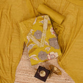 Munsell Mustard V Neck Cotton Unstitched Salwar Suit