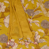 Munsell Mustard V Neck Cotton Unstitched Salwar Suit