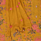 Mustard Floral Cotton Unstitched Suit Set