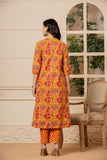 Mustard Kalamkari Cotton Suit Set