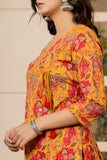 Mustard Kalamkari Cotton Suit Set