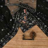 Nandan Print V Neck Cotton Unstitched Suit Set