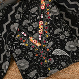 Nandan Print V Neck Cotton Unstitched Suit Set