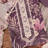 New Mauve Palm Cotton Unstitched Salwar Suit