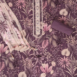 New Mauve Palm Cotton Unstitched Salwar Suit