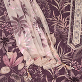 New Mauve Palm Cotton Unstitched Salwar Suit
