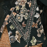 Nori Flower Linen Cotton Unstitched Salwar Suit