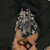 Nori Flower Linen Cotton Unstitched Salwar Suit