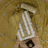 Old Caramel Kalamkari Cotton Unstitched Suit Set