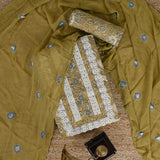 Old Caramel Kalamkari Cotton Unstitched Suit Set