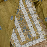 Old Caramel Kalamkari Cotton Unstitched Suit Set