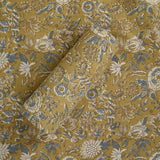 Old Caramel Kalamkari Cotton Unstitched Suit Set