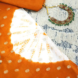 Orange Chinnon Bhandej Unstitched Suit Set
