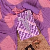 Orchid Leheriya Cotton Unstitched Salwar Suit