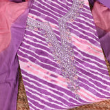 Orchid Leheriya Cotton Unstitched Salwar Suit
