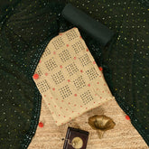 Pecan Pie French Knot Cotton Unstitched Suit Set