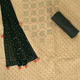 Pecan Pie French Knot Cotton Unstitched Suit Set