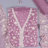 Pinkish Movv Chiffon Embroidery Unstitched Suit Set