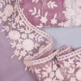 Pinkish Movv Chiffon Embroidery Unstitched Suit Set