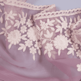 Pinkish Movv Chiffon Embroidery Unstitched Suit Set