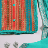 Placement Work Weaved Unstitched Suit Set