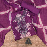 Popy Wine Organza Unstitched Suit Set