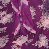 Popy Wine Organza Unstitched Suit Set