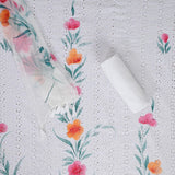 Powder White Krushiya Hand Paint Cotton Unstitched Suit Set