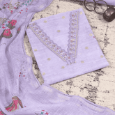 Prewinkle Lavender Kota Doriya Unstitched Suit Set