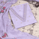 Prewinkle Lavender Kota Doriya Unstitched Suit Set