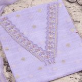Prewinkle Lavender Kota Doriya Unstitched Suit Set