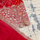 Pure Chinnon Bhandej Unstitched Suit Set