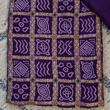 Purple Bhandej Silk Unstitched Suit Set