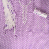 Purple Leheriya Cotton Unstitched Salwar Suit