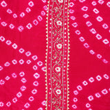 Rani Crepe Bandhani Unstitched Suit Set